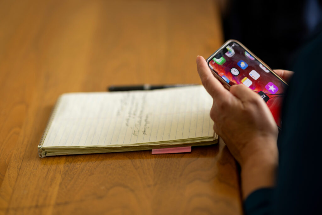 Phone and notebook at Virginia Department of Historic Resources